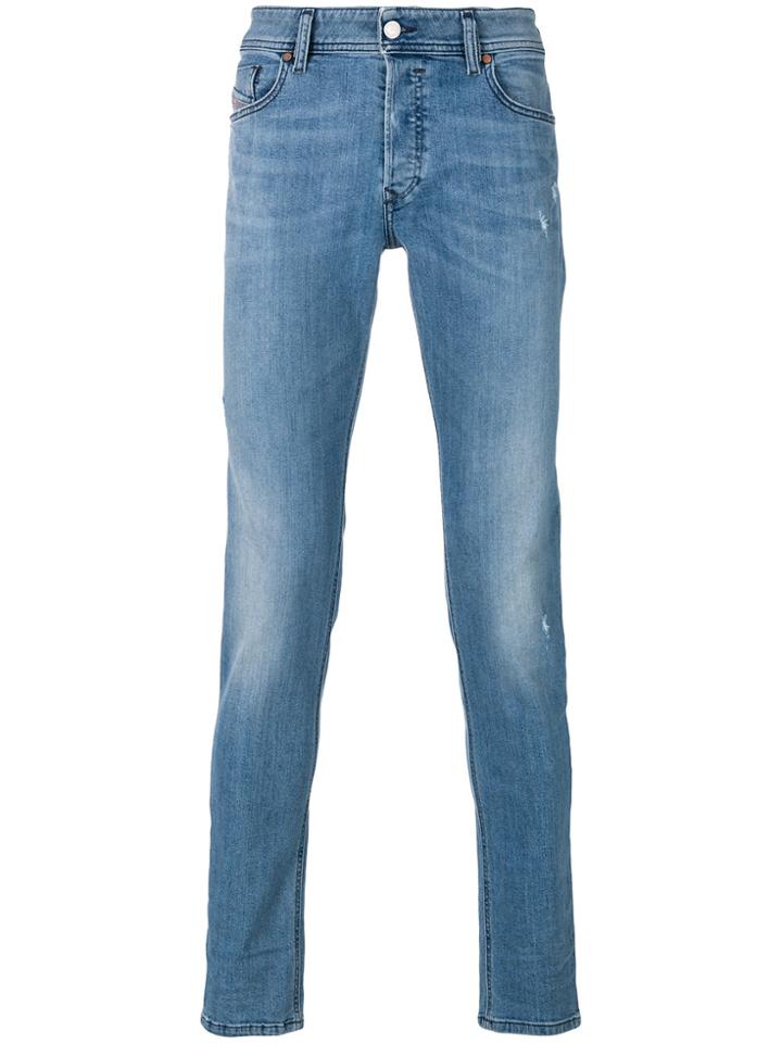 Diesel Faded Straight Leg Jeans - Blue
