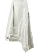 Moohong Asymmetric Draped Skirt - White