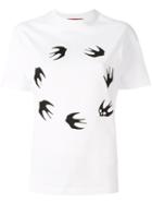 Mcq Alexander Mcqueen Swallow Print T-shirt, Women's, Size: Small, White, Cotton