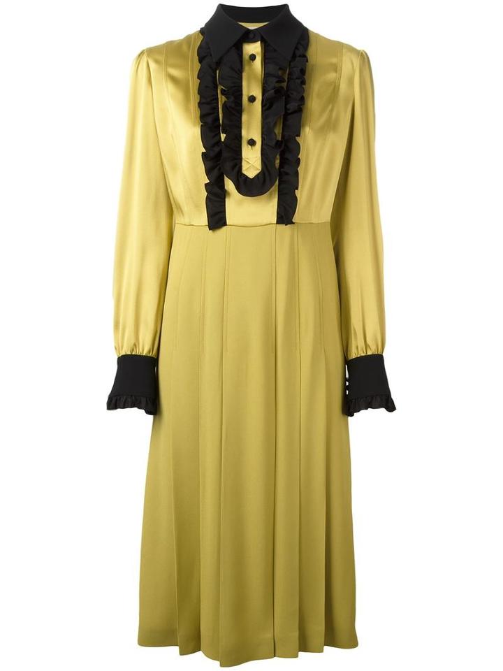 Antonio Marras Ruched Button-up Dress, Women's, Size: 40, Yellow/orange, Acetate/viscose/silk