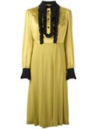 Antonio Marras Ruched Button-up Dress, Women's, Size: 40, Yellow/orange, Acetate/viscose/silk