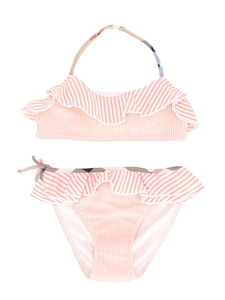 Burberry Kids Striped Bikini, Toddler Girl's, Size: 5 Yrs, White