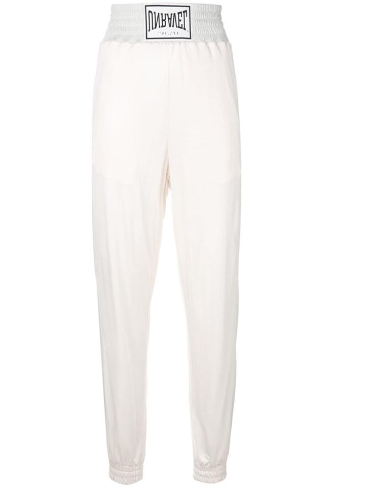 Unravel Project High-waisted Tapered Track Pants - Neutrals