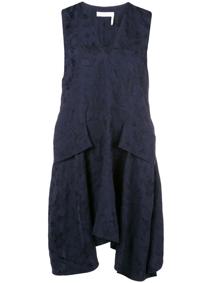 Chloé Floral Jacquard Tunic Dress - Blue
