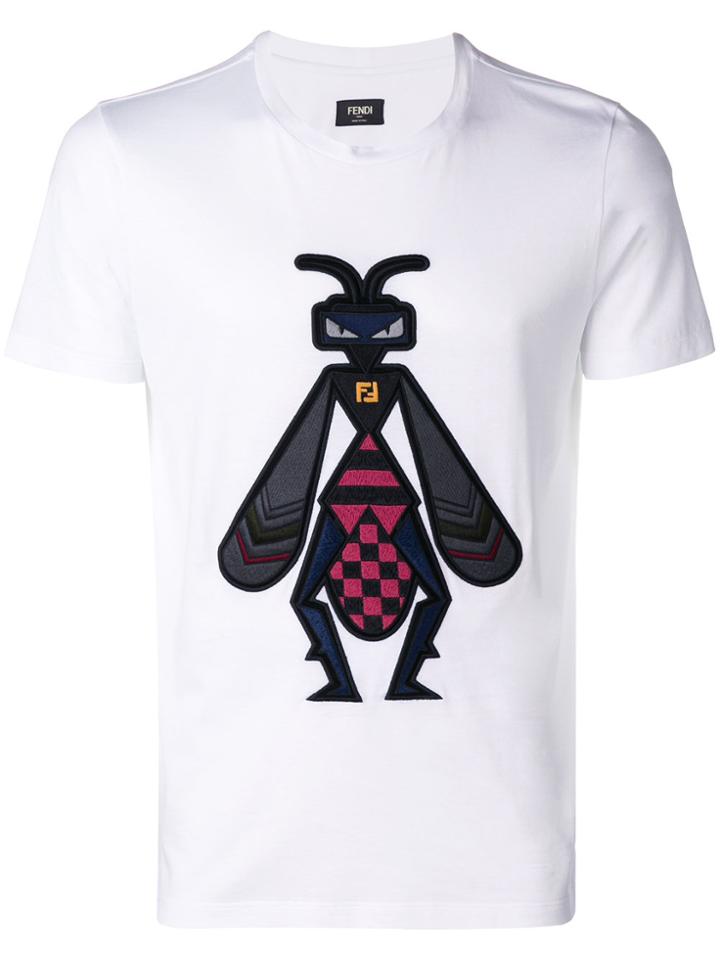 Fendi Super Bugs Embroidered T-shirt - White