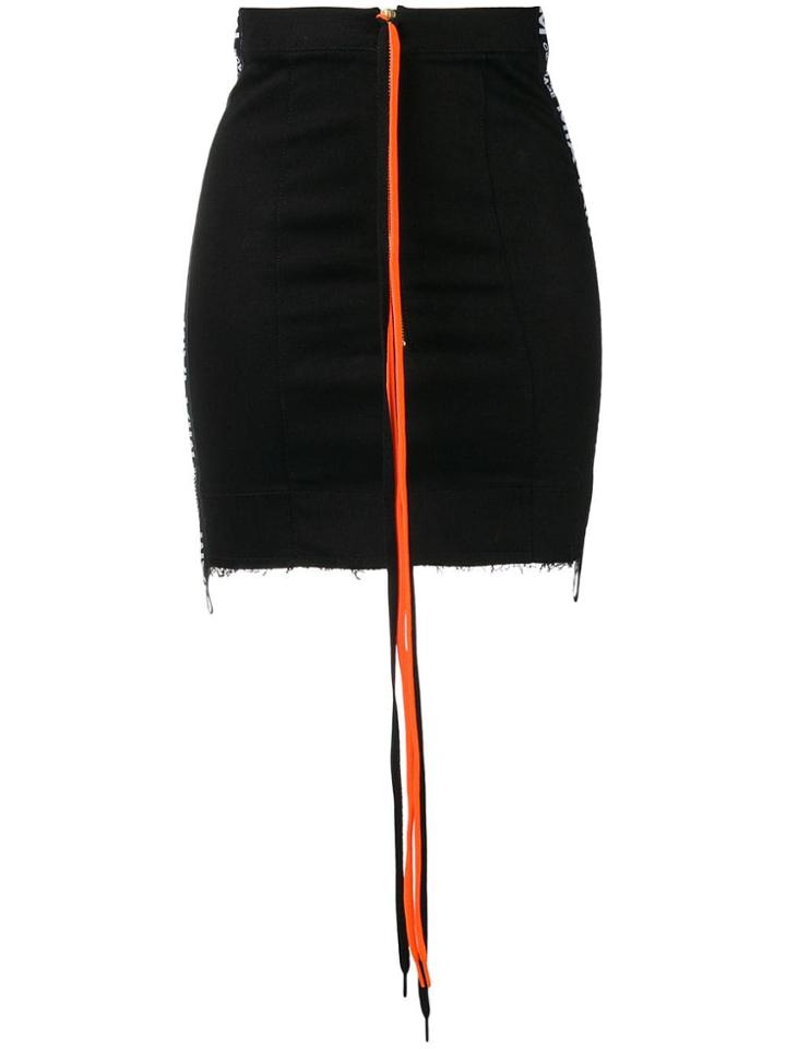 Mia-iam Logo Trim Mini Skirt - Black