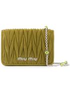 Miu Miu Micro Matelassé Crossbody Bag - Green
