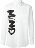 Comme Des Garçons Shirt Cut-out Mind Print Shirt, Men's, Size: Medium, White, Cotton