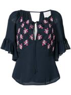 Cinq A Sept Floral Embroidered Top - Blue