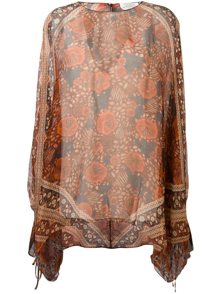 Chloé Scarf Print Blouse, Women's, Size: 44, Yellow/orange, Silk