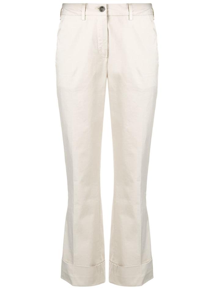 Fay Mid Rise Cropped Trousers - Neutrals
