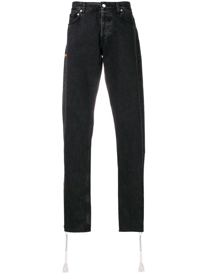 Heron Preston Straight Leg Side Zip Jeans - Black