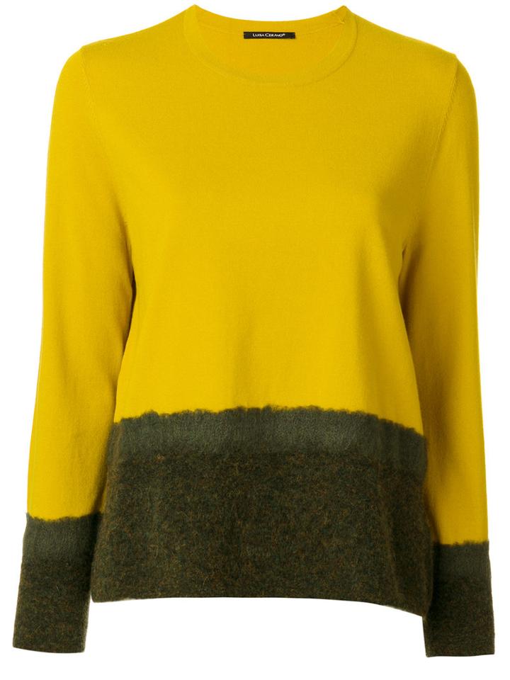 Luisa Cerano - Two Tone Sweater - Women - Polyester/viscose - 42, Yellow/orange, Polyester/viscose