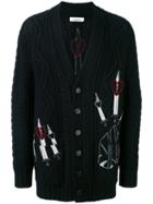 Embroidered Cardigan - Men - Acrylic/polyamide/mohair/virgin Wool - Xs, Black, Acrylic/polyamide/mohair/virgin Wool, Valentino