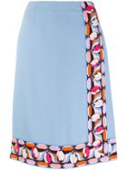 Emilio Pucci Printed Trim Wrap Skirt - Blue