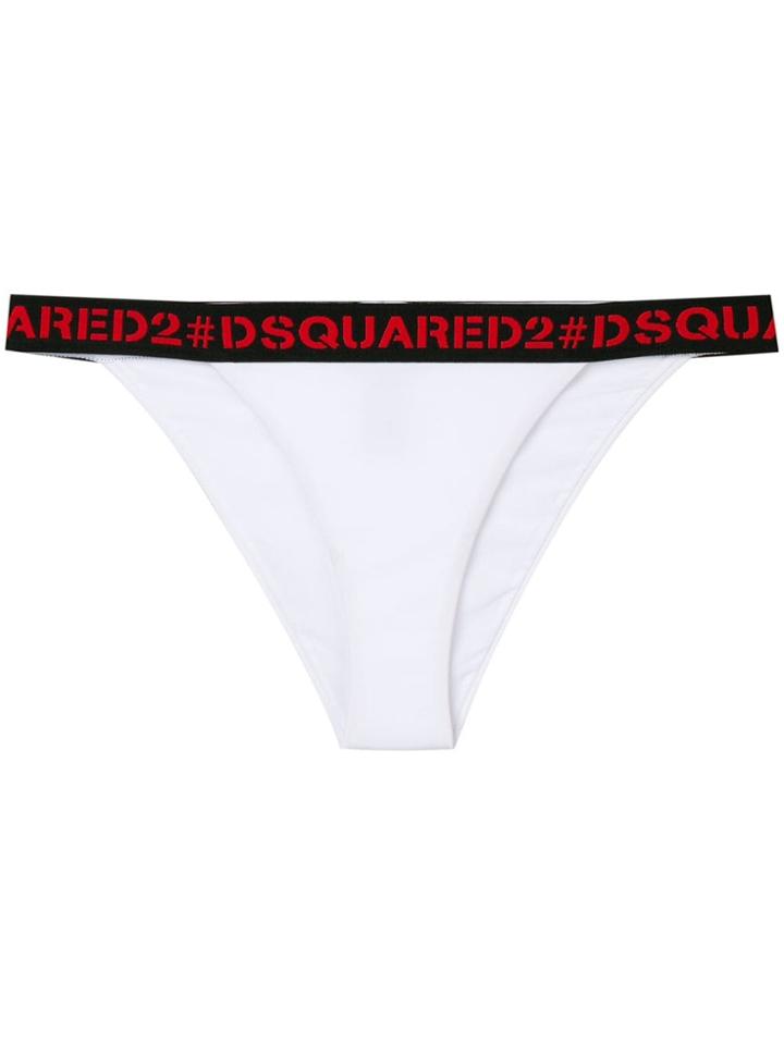 Dsquared2 Hashtag Tape Bikini Briefs - White