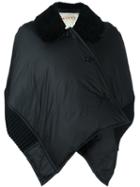 Marni Shearling Collar Padded Cape, Women's, Size: 42, Black, Feather Down/sheep Skin/shearling/polyamide/lamb Fur