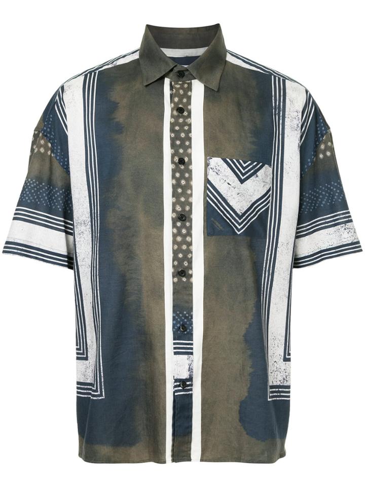 Yoshiokubo Shibori Print Short Sleeve Shirt - Green