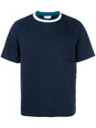 Marni Striped Collar T-shirt, Men's, Size: 44, Blue, Cotton/polyester