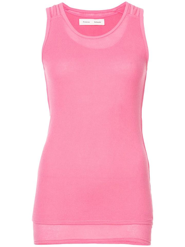 Proenza Schouler Pswl Layered Gauze Tank - Pink