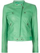 Tomas Maier Band Collar Biker Jacket