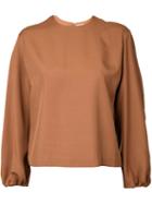 H Beauty & Youth - Balloon Sleeves Top - Women - Rayon - M, Brown, Rayon