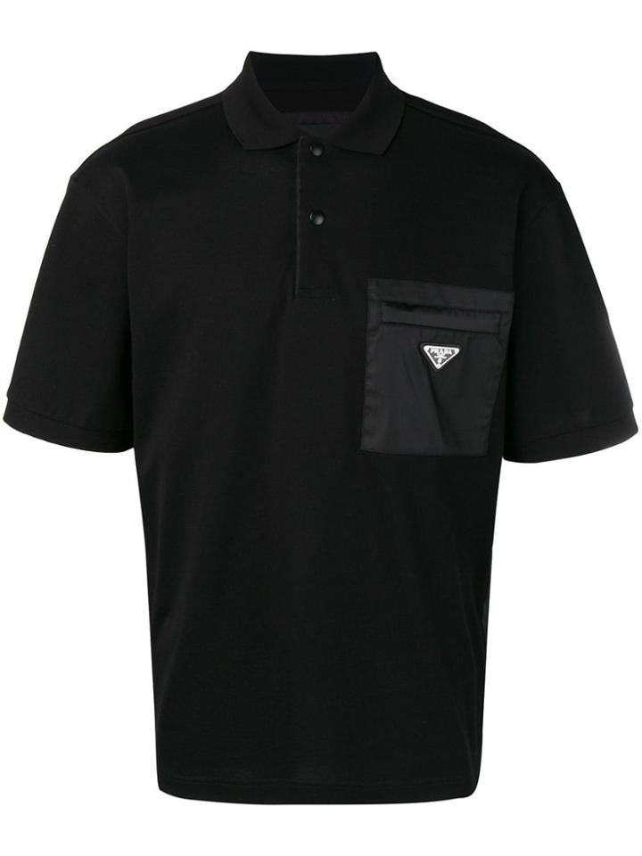 Prada Technical Pocket Polo Shirt - Black