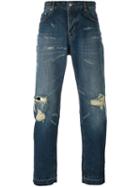 Ami Alexandre Mattiussi Distressed Jeans, Men's, Size: 33, Blue, Cotton
