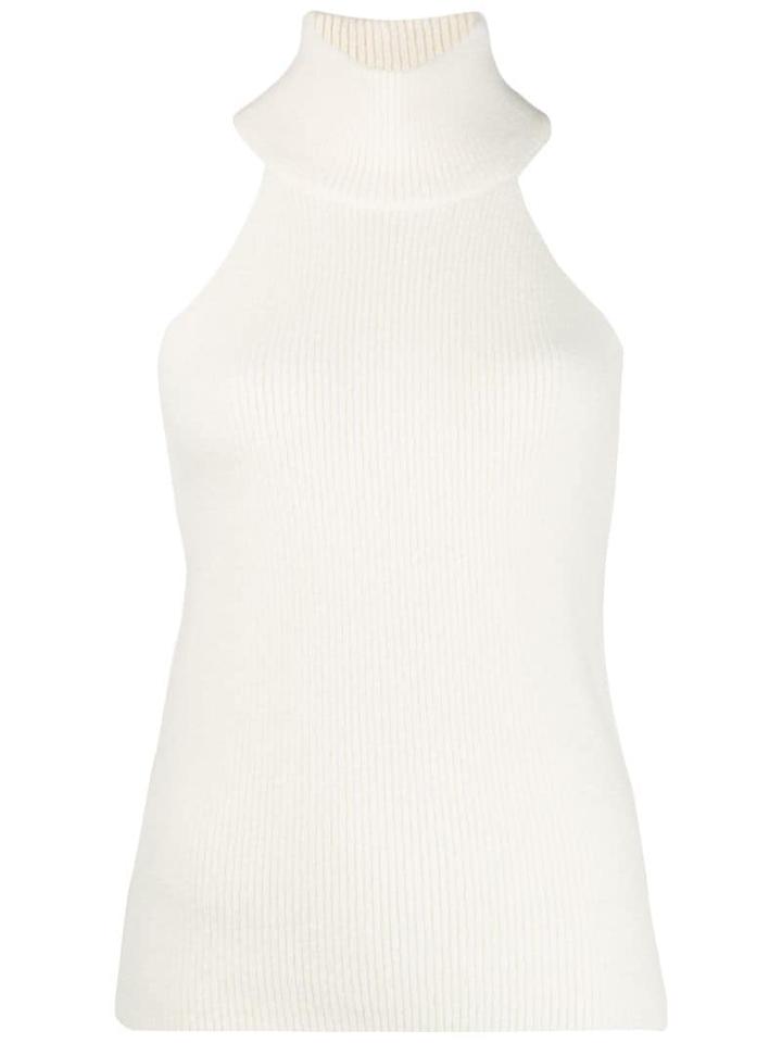 Jacquemus Sleeveless Turtle Neck Sweater - White
