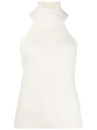 Jacquemus Sleeveless Turtle Neck Sweater - White