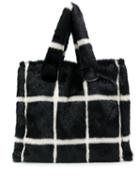 Stand Checked Tote Bag - Black