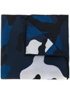 Valentino - Camouflage Scarf - Men - Silk - One Size, Blue, Silk