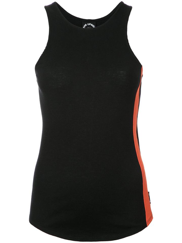 The Upside Side Stripe Tank - Black