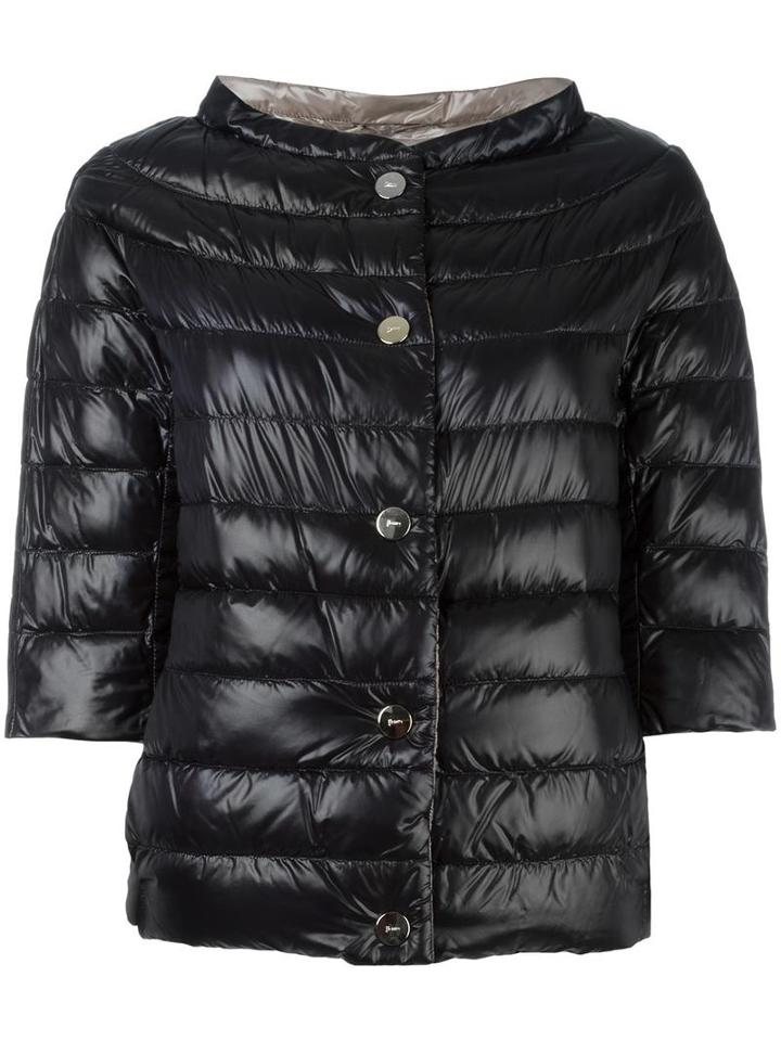 Herno High Neck Three-quarters Jacket, Women's, Size: 40, Black, Polyamide/goose Down