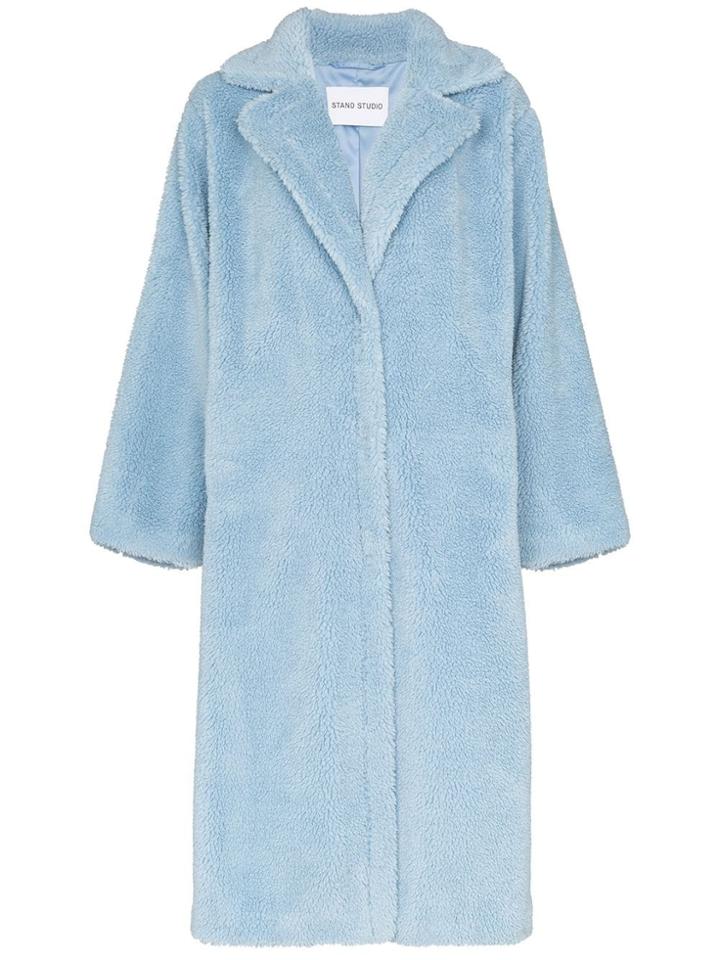 Stand Maria Teddy Fleece Coat - Blue