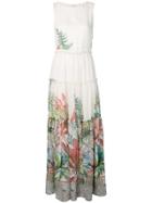 Black Coral Floral Print Maxi Dress - Neutrals