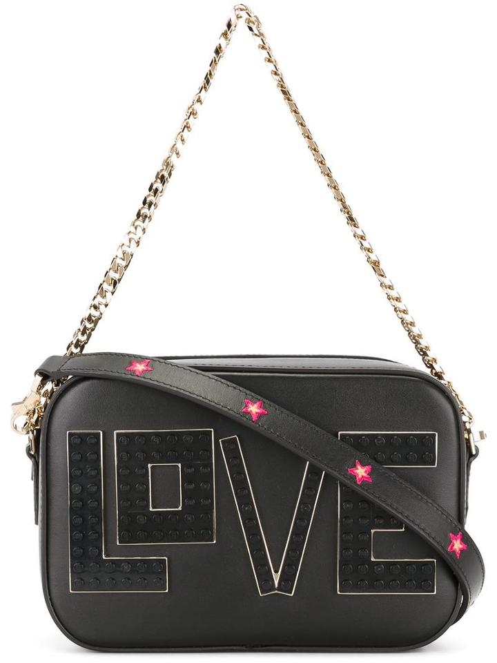 Les Petits Joueurs 'love' Shoulder Bag, Women's, Black, Leather