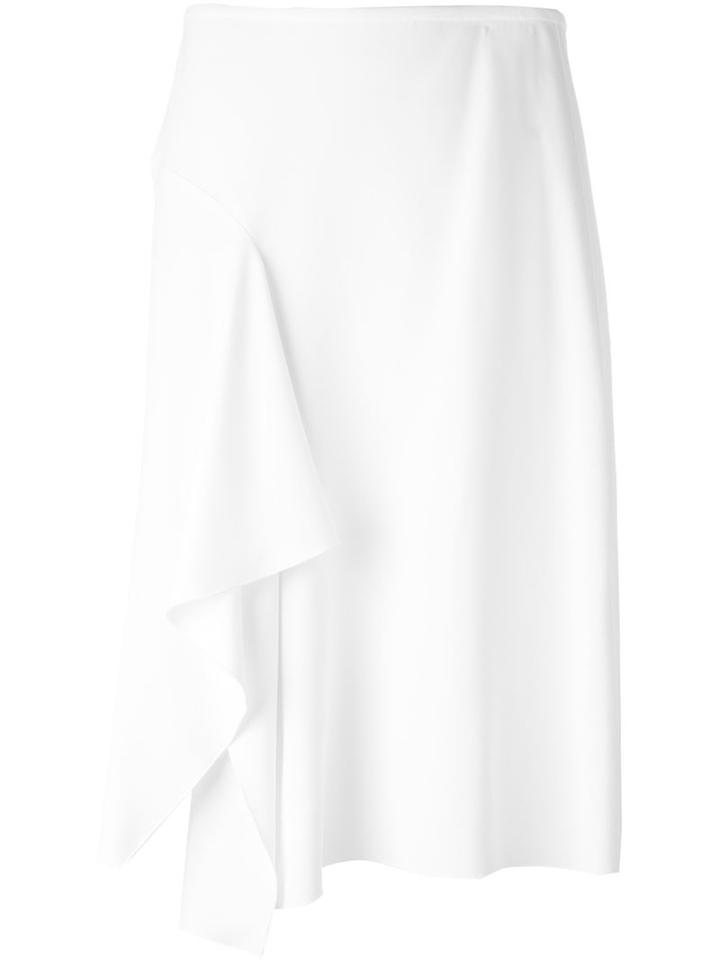 Stella Mccartney Ruffle Detail Skirt, Women's, Size: 36, White, Spandex/elastane/acetate/viscose