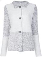 Belford Contrast Panel Cardigan, Women's, Size: Large, Grey, Cotton/acrylic