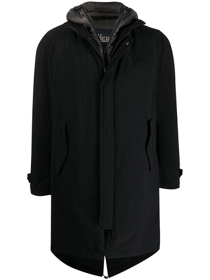 Herno Zip-front Padded Coat - Black