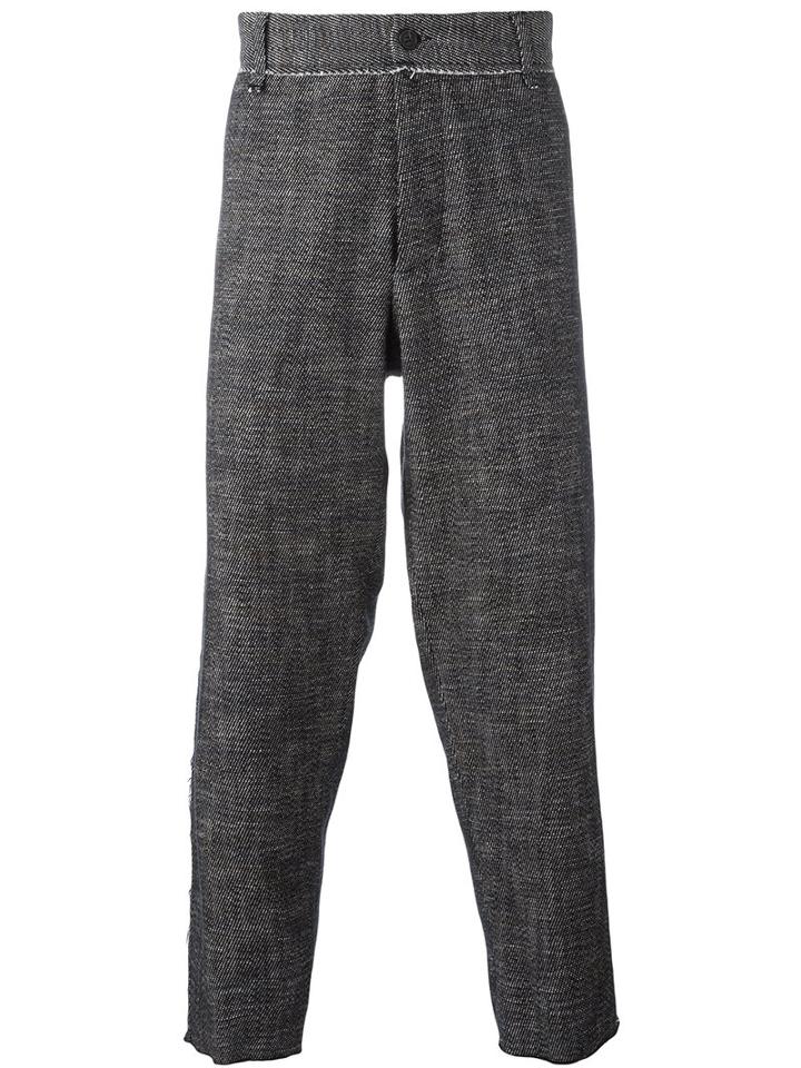 Maison Flaneur Cropped Trousers, Men's, Size: 50, Blue, Cotton/viscose