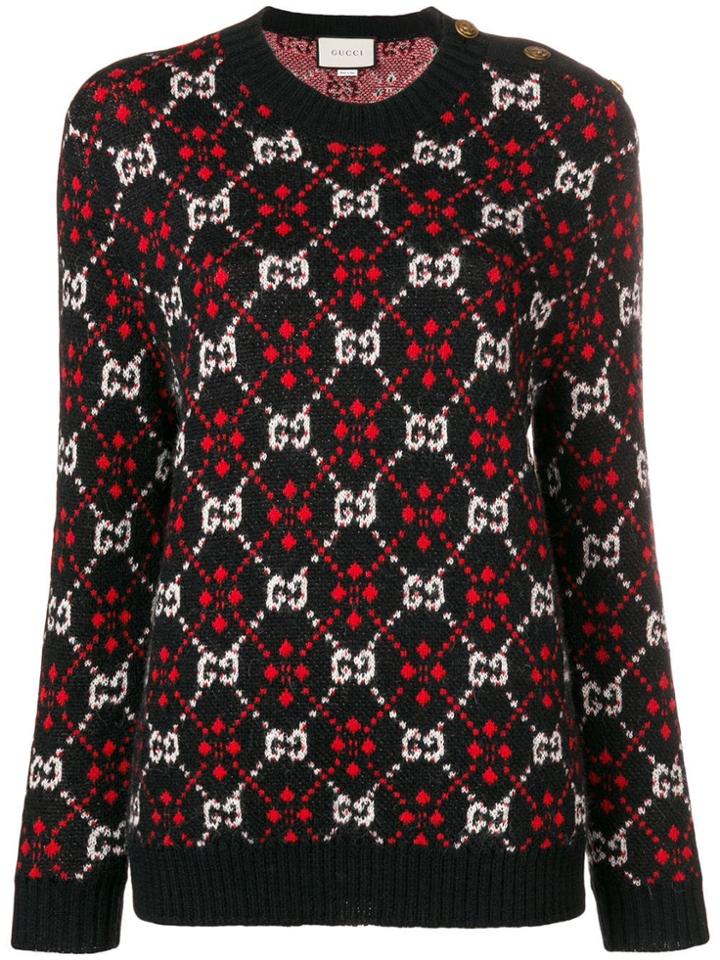 Gucci Logo Pattern Jumper - Black