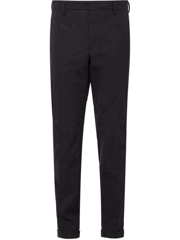 Prada Light Stretch Techno Fabric Trousers - Black