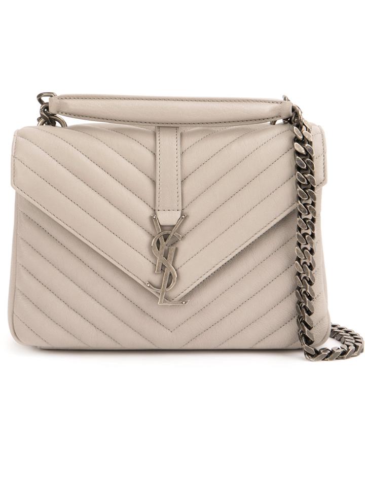 Saint Laurent Classic Medium Collège Bag - Grey