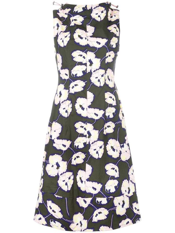Marni Whisper Print Dress, Women's, Size: 40, Green, Cotton