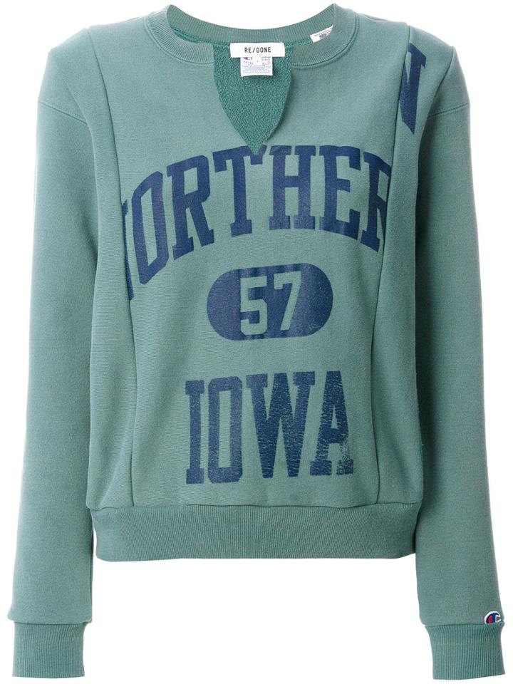 Re/done - Printed Sweatshirt - Women - Cotton/polyester - 1, Green, Cotton/polyester