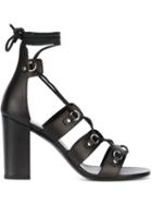 Saint Laurent Lace-up Sandals, Women's, Size: 39, Black, Leather