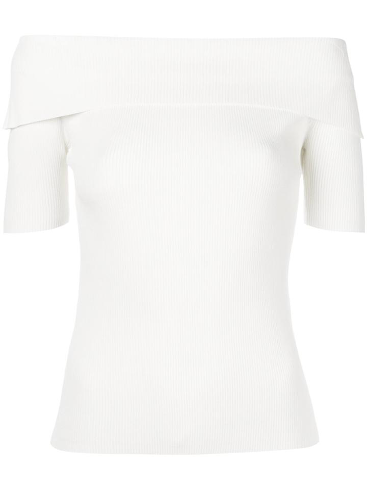P.a.r.o.s.h. Off-shoulder Knitted Top - White