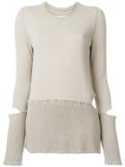 Maison Margiela Cut Out Sweater, Women's, Size: Medium, Nude/neutrals, Viscose/wool
