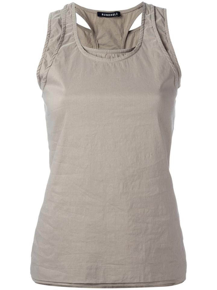 Rundholz Layered Racer Back Tank Top, Women's, Size: Xs, Nude/neutrals, Cotton/linen/flax/polyamide/spandex/elastane